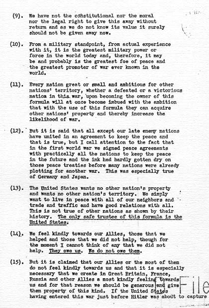 Kenneth McKellar to Harry S. Truman, accompanied by a report