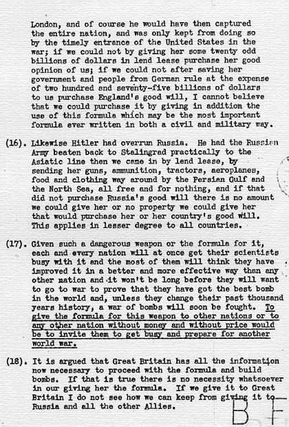 Kenneth McKellar to Harry S. Truman, accompanied by a report
