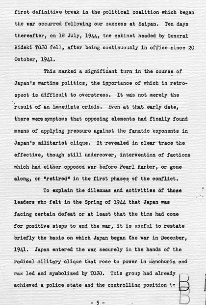 United States Strategic Bombing Survey: Japan's Struggle to End the War