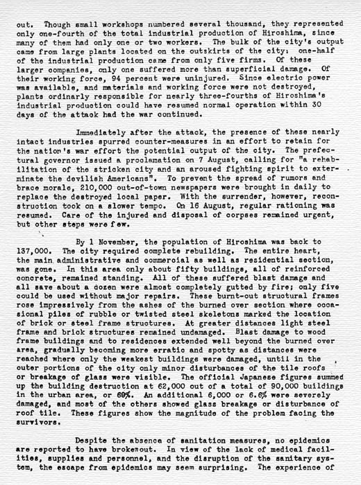 U. S. Strategic Bombing Survey: The Effects of the Atomic Bombings of Hiroshima and Nagasaki