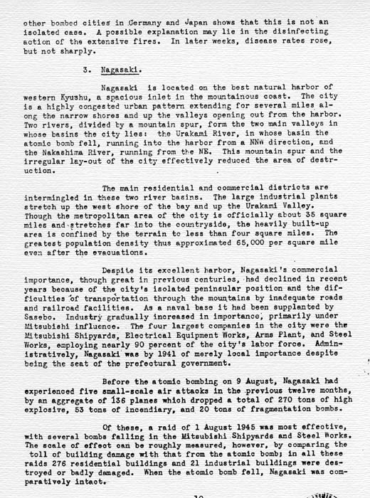 U. S. Strategic Bombing Survey: The Effects of the Atomic Bombings of Hiroshima and Nagasaki