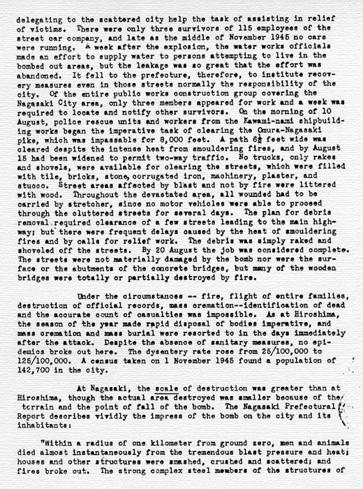 U. S. Strategic Bombing Survey: The Effects of the Atomic Bombings of Hiroshima and Nagasaki