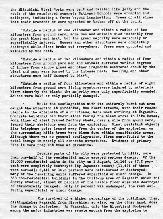 U. S. Strategic Bombing Survey: The Effects of the Atomic Bombings of Hiroshima and Nagasaki