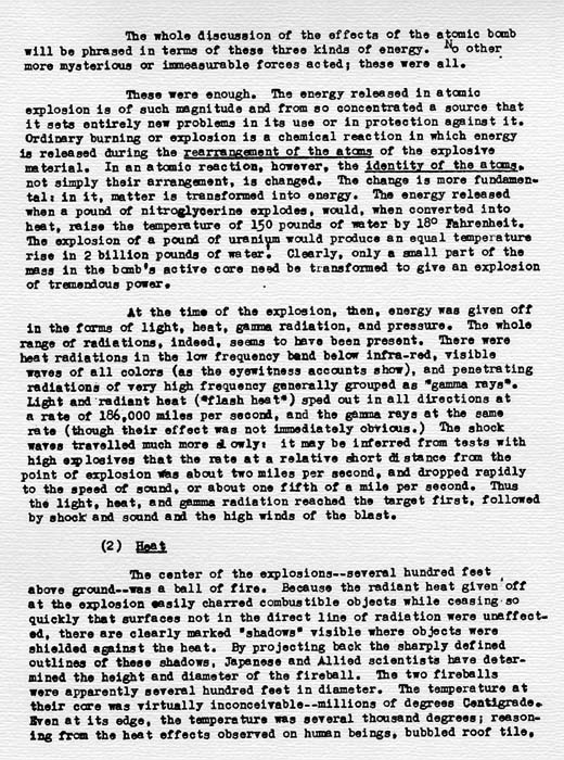 U. S. Strategic Bombing Survey: The Effects of the Atomic Bombings of Hiroshima and Nagasaki