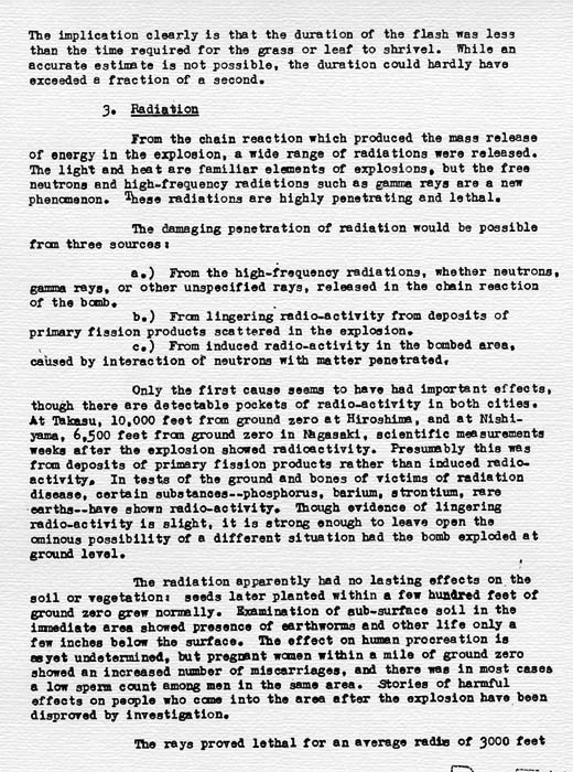 U. S. Strategic Bombing Survey: The Effects of the Atomic Bombings of Hiroshima and Nagasaki