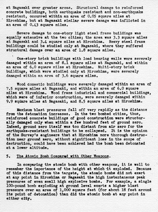 U. S. Strategic Bombing Survey: The Effects of the Atomic Bombings of Hiroshima and Nagasaki