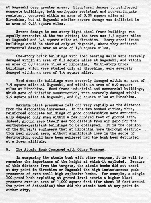 U. S. Strategic Bombing Survey: The Effects of the Atomic Bombings of Hiroshima and Nagasaki