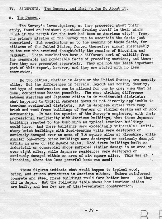 U. S. Strategic Bombing Survey: The Effects of the Atomic Bombings of Hiroshima and Nagasaki