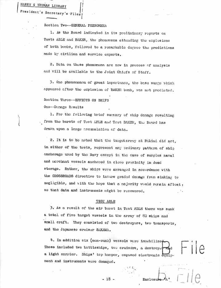 \"The Evaluation of the Atomic Bomb as a Military Weapon\"