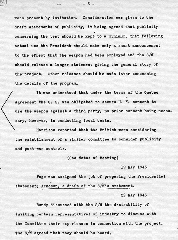 Log of the Interim Committee of the Manhattan Project