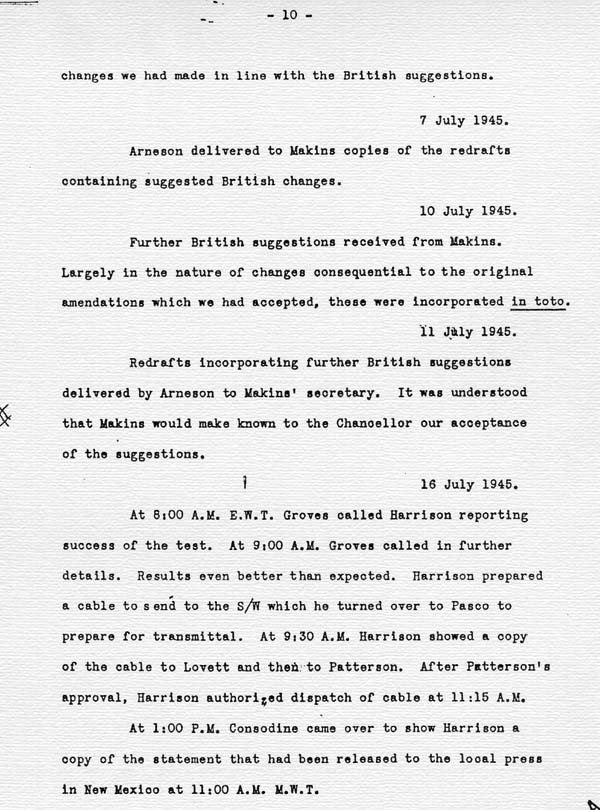 Log of the Interim Committee of the Manhattan Project