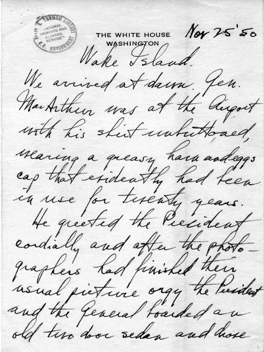 Personal memo of Harry S. Truman