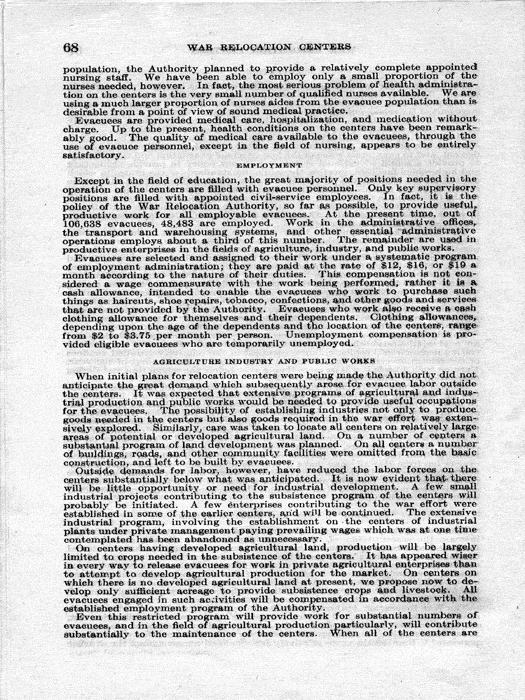 Senate Document, War Relocation Centers: Hearings Before a Subcommittee of the Committee on Military Affairs, United States Senate…, 1943, documenting hearings that occurred on January 20, 27, and 28, 1943. Papers of Dillon S. Myer. 