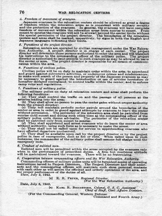 Senate Document, War Relocation Centers: Hearings Before a Subcommittee of the Committee on Military Affairs, United States Senate…, 1943, documenting hearings that occurred on January 20, 27, and 28, 1943. Papers of Dillon S. Myer. 