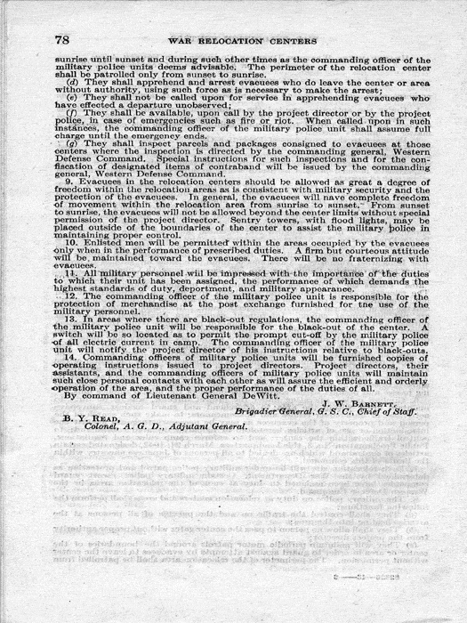 Senate Document, War Relocation Centers: Hearings Before a Subcommittee of the Committee on Military Affairs, United States Senate…, 1943, documenting hearings that occurred on January 20, 27, and 28, 1943. Papers of Dillon S. Myer. 