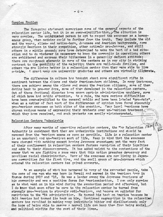 News release: Work of the War Relocation Authority, An Anniversary Statement by Dillon S. Myer, March 1943. Papers of Dillon S. Myer. 