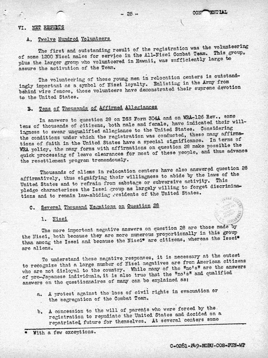 Report, Army and Leave Clearance Registration at War Relocation Centers, June 1943. Papers of Philleo Nash. 