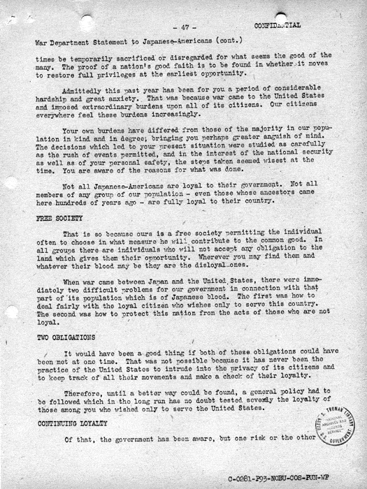 Report, Army and Leave Clearance Registration at War Relocation Centers, June 1943. Papers of Philleo Nash. 