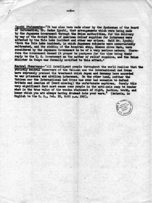 Memorandum, Philleo Nash to Herbert Little, March 20, 1944; with attachment, Japanese-Organized Broadcasts, February 28, 1944. Papers of Philleo Nash.