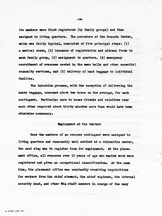 Report: Second Quarterly Report, July 1 to September 30, 1942, War Relocation Authority, not dated, c. late 1942. Papers of Philleo Nash. 