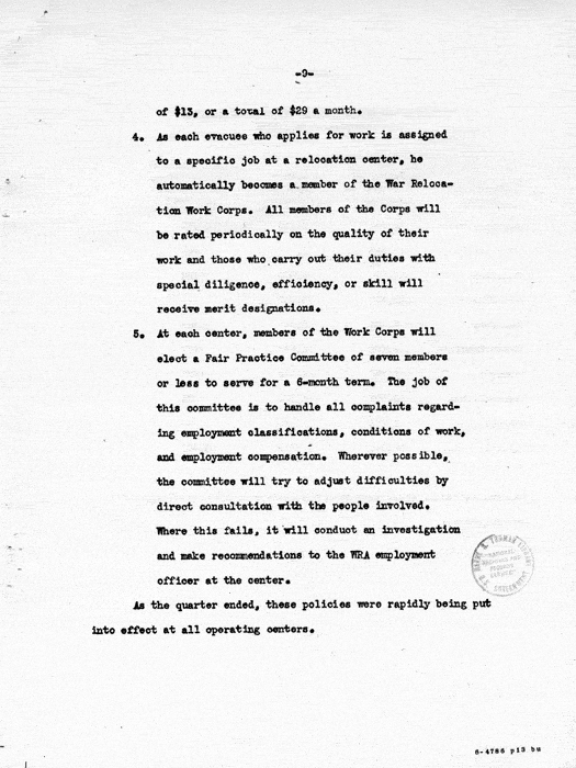 Report: Second Quarterly Report, July 1 to September 30, 1942, War Relocation Authority, not dated, c. late 1942. Papers of Philleo Nash. 