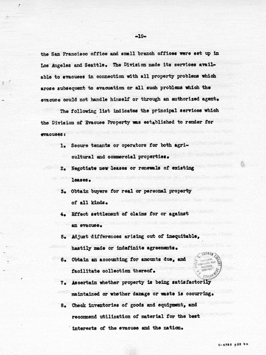 Report: Second Quarterly Report, July 1 to September 30, 1942, War Relocation Authority, not dated, c. late 1942. Papers of Philleo Nash. 