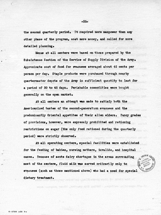 Report: Second Quarterly Report, July 1 to September 30, 1942, War Relocation Authority, not dated, c. late 1942. Papers of Philleo Nash. 