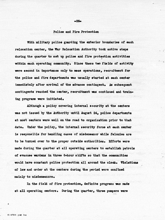 Report: Second Quarterly Report, July 1 to September 30, 1942, War Relocation Authority, not dated, c. late 1942. Papers of Philleo Nash. 