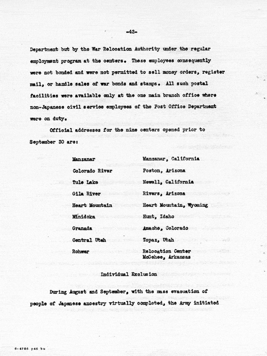 Report: Second Quarterly Report, July 1 to September 30, 1942, War Relocation Authority, not dated, c. late 1942. Papers of Philleo Nash. 