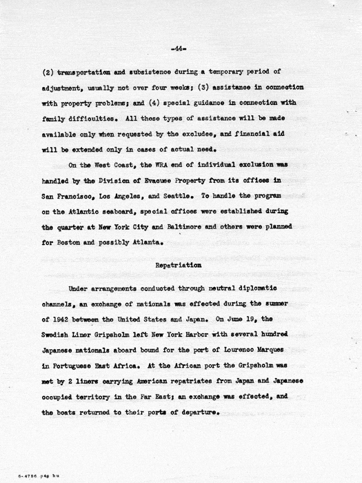 Report: Second Quarterly Report, July 1 to September 30, 1942, War Relocation Authority, not dated, c. late 1942. Papers of Philleo Nash. 