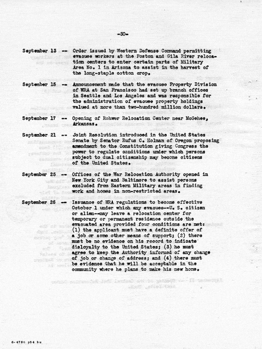 Report: Second Quarterly Report, July 1 to September 30, 1942, War Relocation Authority, not dated, c. late 1942. Papers of Philleo Nash. 