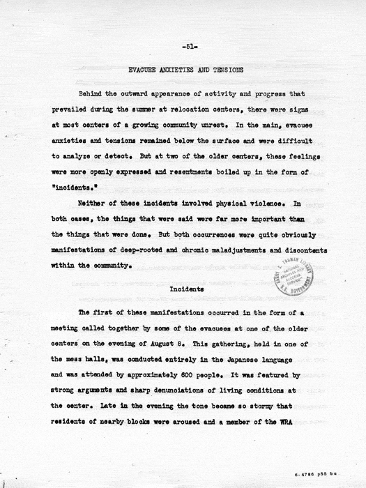 Report: Second Quarterly Report, July 1 to September 30, 1942, War Relocation Authority, not dated, c. late 1942. Papers of Philleo Nash. 