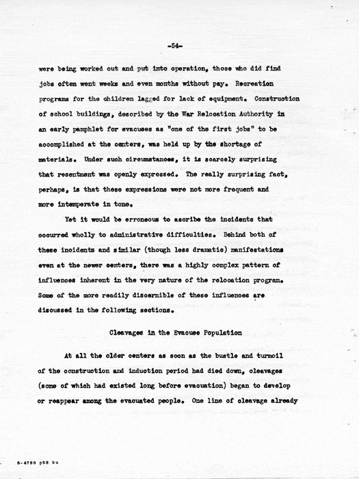 Report: Second Quarterly Report, July 1 to September 30, 1942, War Relocation Authority, not dated, c. late 1942. Papers of Philleo Nash. 