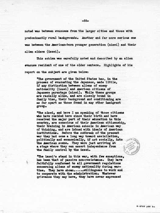 Report: Second Quarterly Report, July 1 to September 30, 1942, War Relocation Authority, not dated, c. late 1942. Papers of Philleo Nash. 