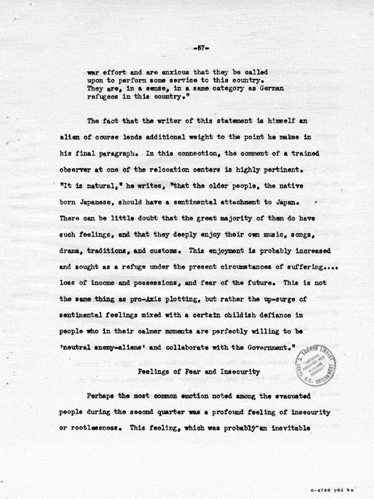 Report: Second Quarterly Report, July 1 to September 30, 1942, War Relocation Authority, not dated, c. late 1942. Papers of Philleo Nash. 
