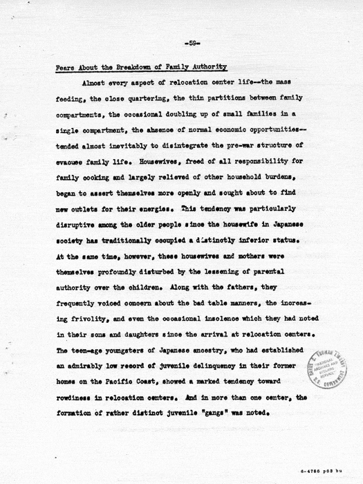 Report: Second Quarterly Report, July 1 to September 30, 1942, War Relocation Authority, not dated, c. late 1942. Papers of Philleo Nash. 