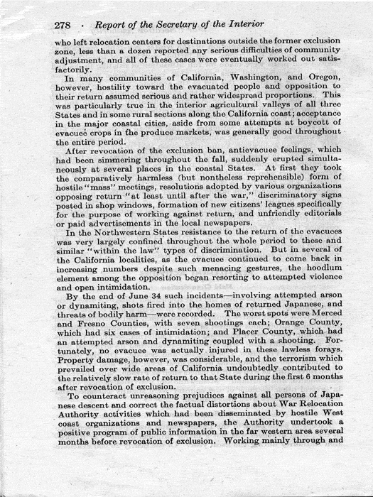 Report, Annual Report of the Director of the War Relocation Authority, to the Secretary of the Interior, for the fiscal year ended June 30, 1945, not dated, c. July 1945. Papers of Dillon S. Myer.