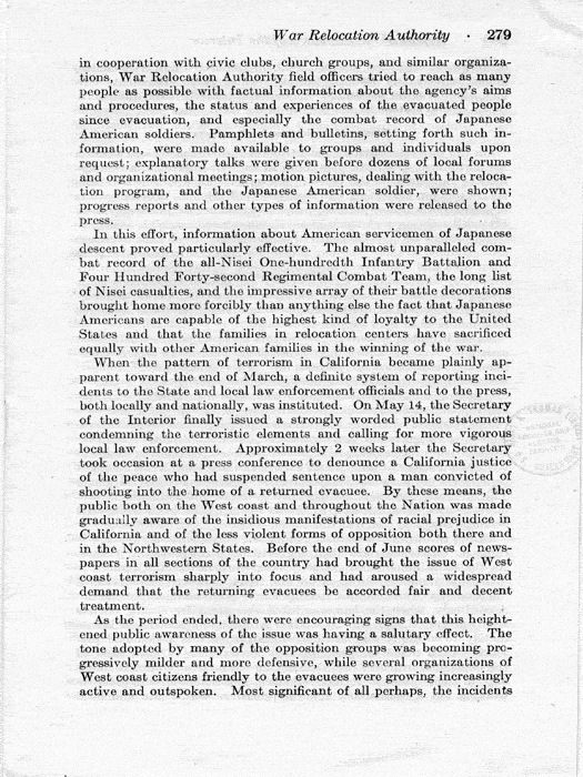 Report, Annual Report of the Director of the War Relocation Authority, to the Secretary of the Interior, for the fiscal year ended June 30, 1945, not dated, c. July 1945. Papers of Dillon S. Myer.