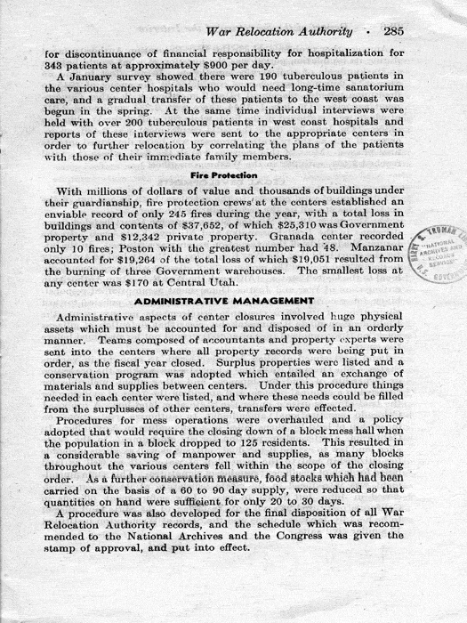 Report, Annual Report of the Director of the War Relocation Authority, to the Secretary of the Interior, for the fiscal year ended June 30, 1945, not dated, c. July 1945. Papers of Dillon S. Myer.