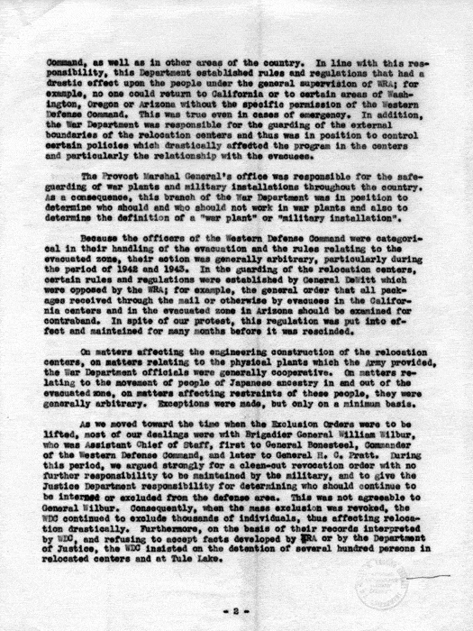 Report, Relation with Other Government Agencies, Federal, State and Local, by Dillon S. Myer, not dated, c. 1945. Papers of Dillon S. Myer. 