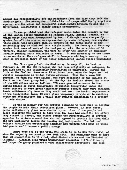 Report, Semiannual Report of the War Relocation Authority, for the period January 1 to June 30, 1946, not dated. Papers of Dillon S. Myer. (Note: Pages 3-8, 11-16, and 21-26 were missing when this document was scanned).