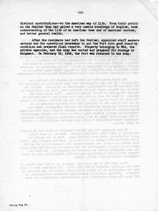 Report, Semiannual Report of the War Relocation Authority, for the period January 1 to June 30, 1946, not dated. Papers of Dillon S. Myer. (Note: Pages 3-8, 11-16, and 21-26 were missing when this document was scanned).