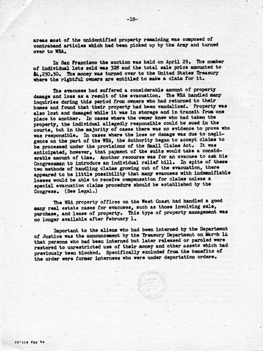 Report, Semiannual Report of the War Relocation Authority, for the period January 1 to June 30, 1946, not dated. Papers of Dillon S. Myer. (Note: Pages 3-8, 11-16, and 21-26 were missing when this document was scanned).