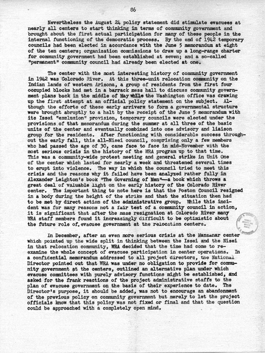 Report, WRA [War Relocation Authority], A story of Human Conservation, not dated, c. late 1946. The final report of WRA director Dillon S. Myer. Papers of Harry S. Truman: Official File.