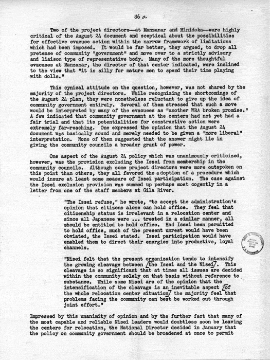 Report, WRA [War Relocation Authority], A story of Human Conservation, not dated, c. late 1946. The final report of WRA director Dillon S. Myer. Papers of Harry S. Truman: Official File.