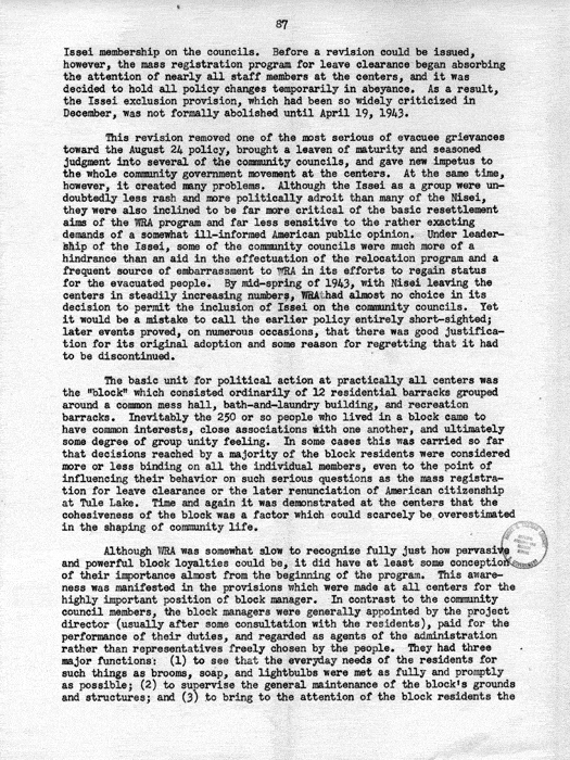 Report, WRA [War Relocation Authority], A story of Human Conservation, not dated, c. late 1946. The final report of WRA director Dillon S. Myer. Papers of Harry S. Truman: Official File.