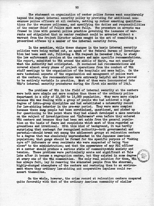 Report, WRA [War Relocation Authority], A story of Human Conservation, not dated, c. late 1946. The final report of WRA director Dillon S. Myer. Papers of Harry S. Truman: Official File.