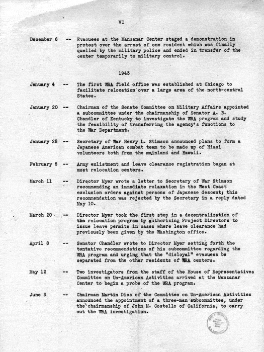 Report, WRA [War Relocation Authority], A story of Human Conservation, not dated, c. late 1946. The final report of WRA director Dillon S. Myer. Papers of Harry S. Truman: Official File.