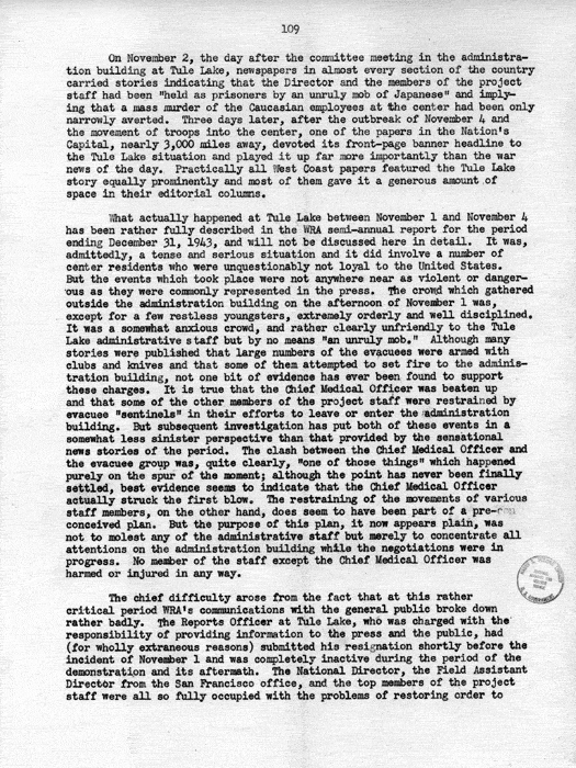 Report, WRA [War Relocation Authority], A story of Human Conservation, not dated, c. late 1946. The final report of WRA director Dillon S. Myer. Papers of Harry S. Truman: Official File.