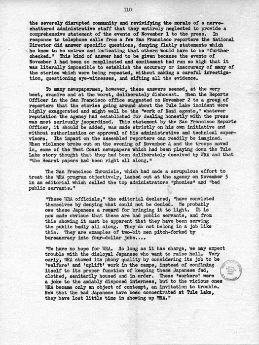 Report, WRA [War Relocation Authority], A story of Human Conservation, not dated, c. late 1946. The final report of WRA director Dillon S. Myer. Papers of Harry S. Truman: Official File.